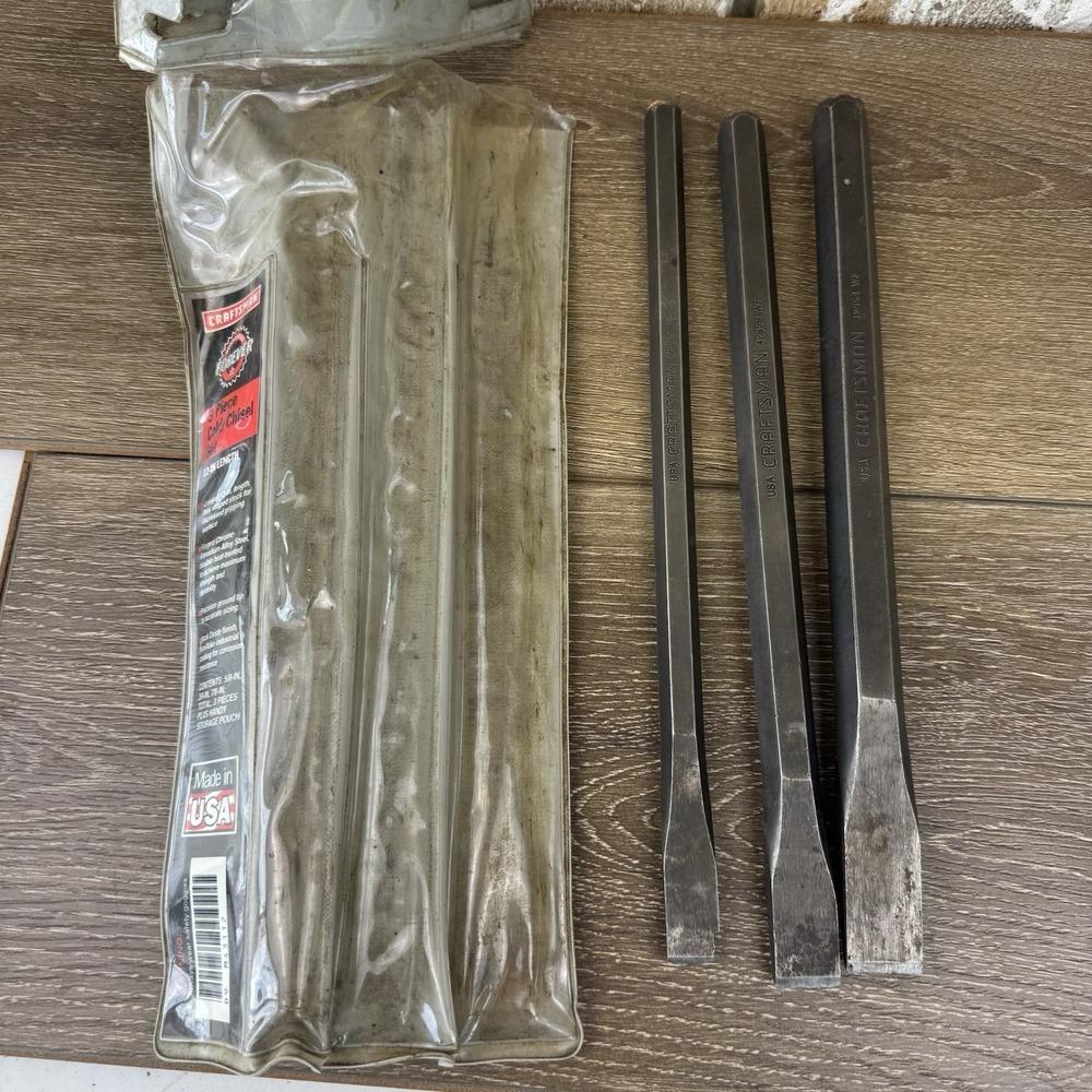 Craftsman USA 3 Pc Cold Chisel Set 5/8, 3/4, 7/8 WF Western Forge Mint *READ*